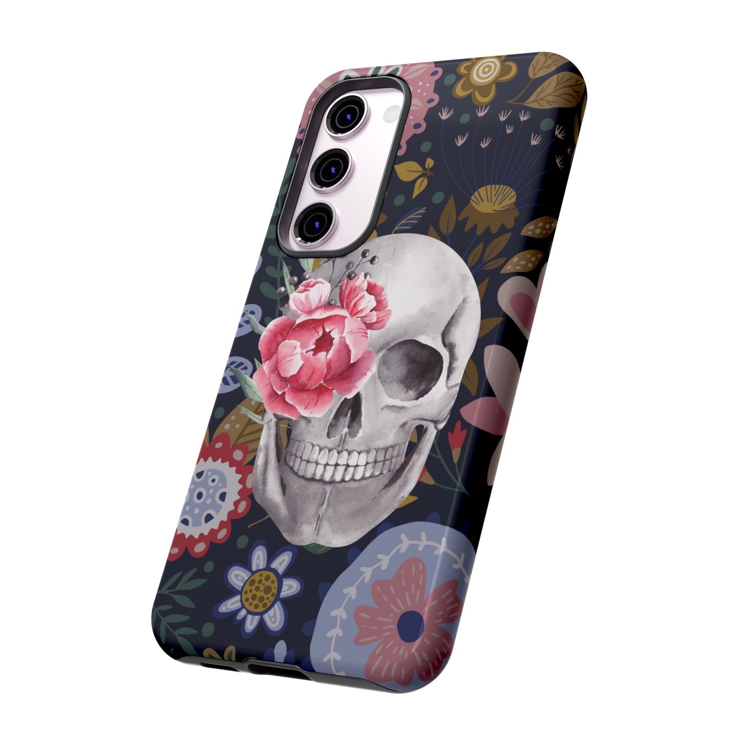 Floral Skull Wallpaper Phone Case | iPhone 15 Plus/ Pro, 14, 13, 12| Google Pixel 7, Pro, 5| Samsung Galaxy S23 All Major Phone Models