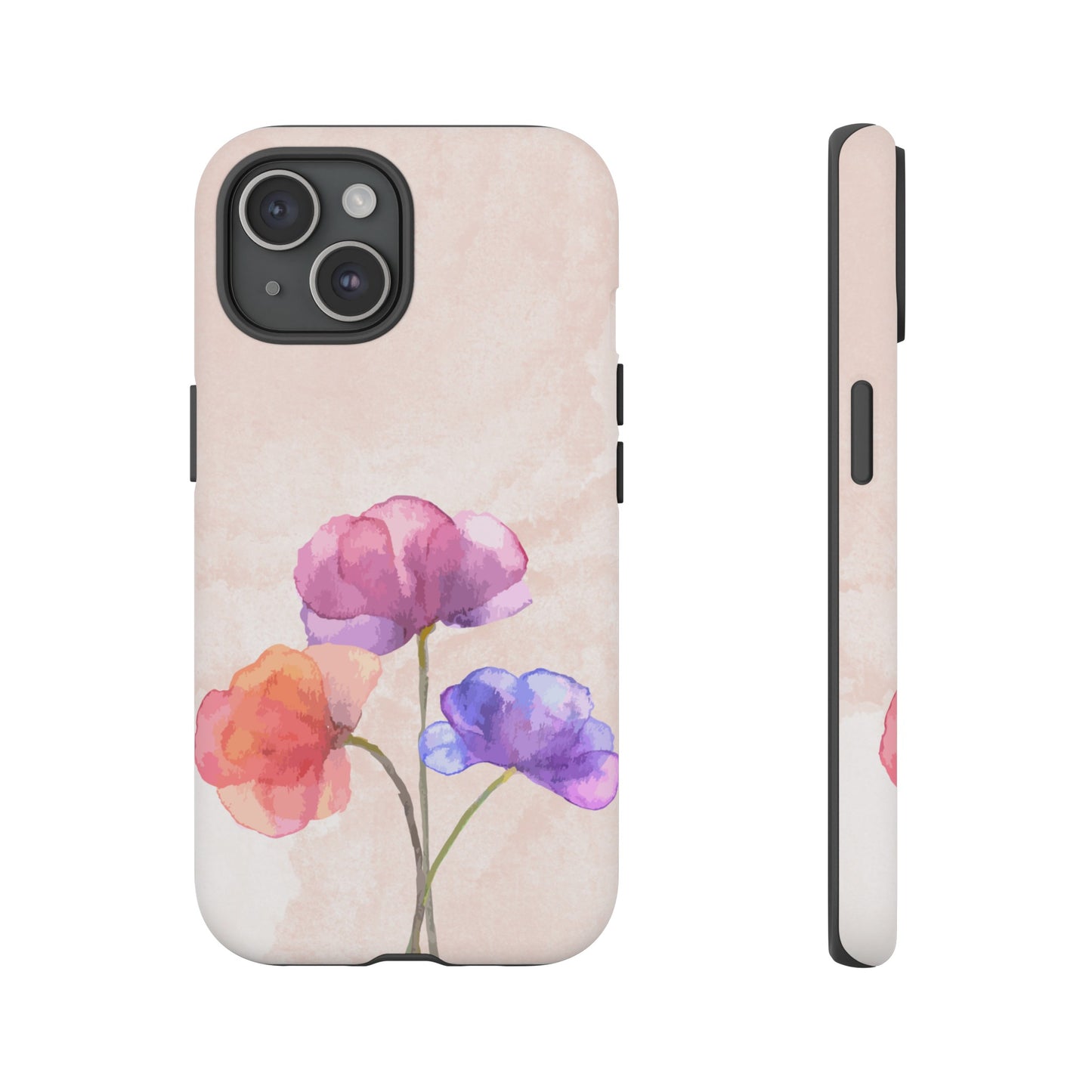 Three Flowers Wallpaper Phone Case | iPhone 15 Plus/ Pro, 14, 13, 12| Google Pixel 7, Pro, 5| Samsung Galaxy S23 All Major Phone Models