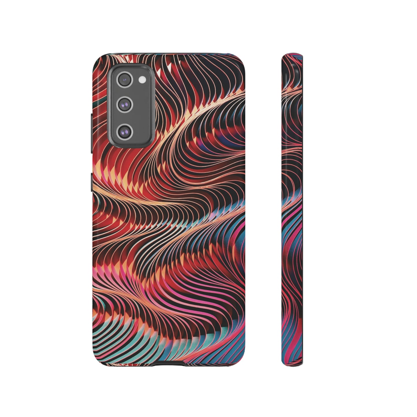 Wavy Crimson Abstract Wallpaper Phone Case|iPhone 15 Plus/ Pro, 14, 13, 12|Google Pixel 7, Pro, 5| Samsung Galaxy S23 All Major Phone Models