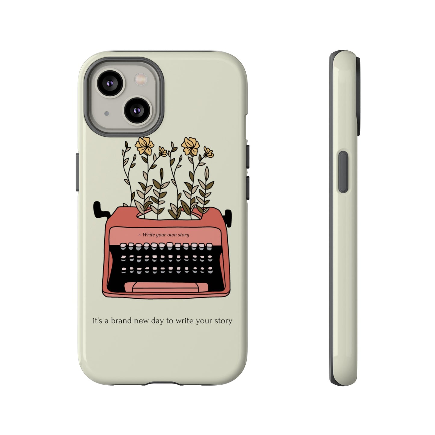 Flower Typewriter Phone Case | iPhone 15 Plus/ Pro, 14, 13, 12| Google Pixel 7, Pro, 5| Samsung Galaxy S23 All Major Phone Models