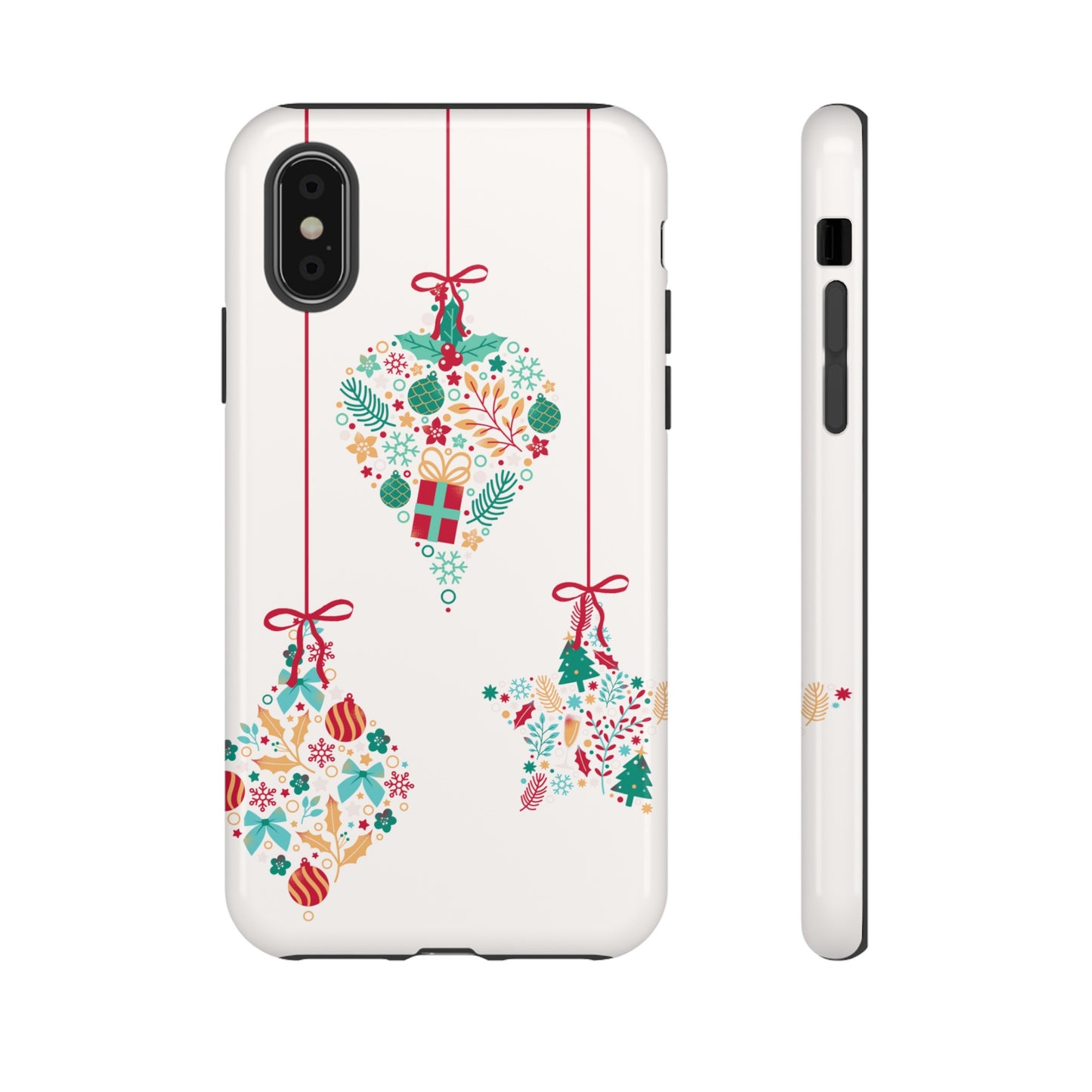 Christmas Ornaments Wallpaper Phone Case | iPhone 15 Plus/ Pro, 14, 13, 12| Google Pixel 7, Pro, 5| Samsung Galaxy S23 All Major Phone Models