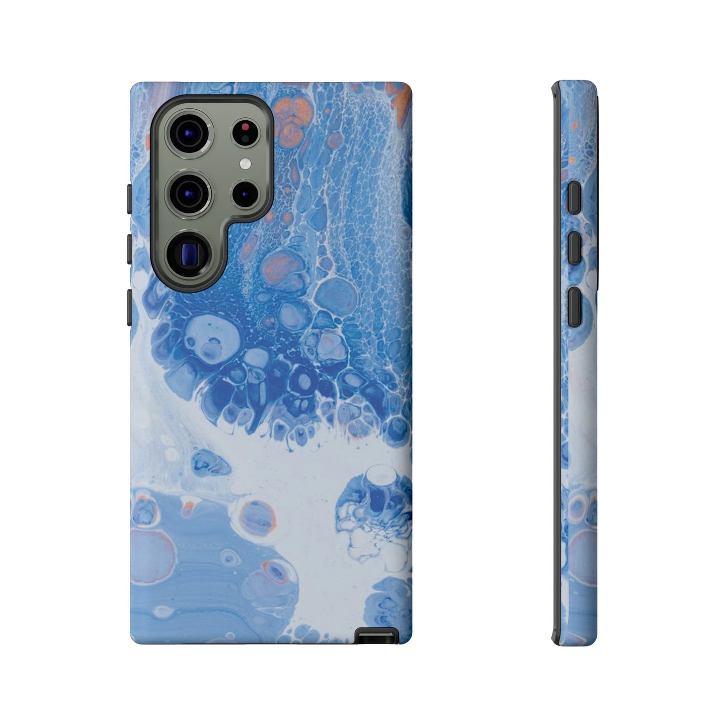 Blue and White Resin Inspired Phone Case |iPhone 15 Plus/ Pro, 14, 13, 12| Google Pixel 7, Pro, 5| Samsung Galaxy S23 All Major Phone Models