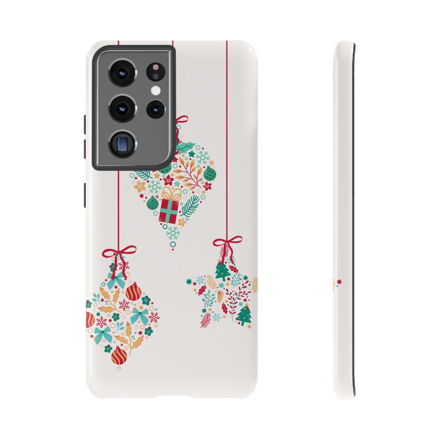 Christmas Ornaments Wallpaper Phone Case | iPhone 15 Plus/ Pro, 14, 13, 12| Google Pixel 7, Pro, 5| Samsung Galaxy S23 All Major Phone Models