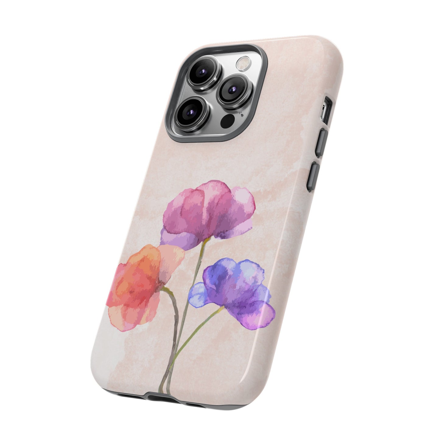 Three Flowers Wallpaper Phone Case | iPhone 15 Plus/ Pro, 14, 13, 12| Google Pixel 7, Pro, 5| Samsung Galaxy S23 All Major Phone Models