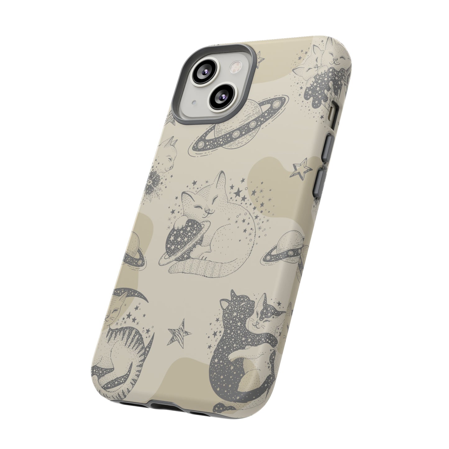 Floating Cosmic Cat Comfort Phone Case | iPhone 15 Plus/ Pro, 14, 13, 12| Google Pixel 7, Pro, 5| Samsung Galaxy S23 All Major Phone Models