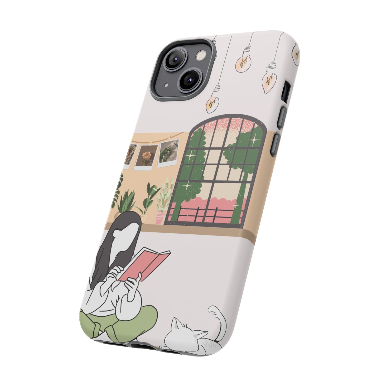 Girl and Cat Wallpaper Phone Case | iPhone 15 Plus/ Pro, 14, 13, 12| Google Pixel 7, Pro, 5| Samsung Galaxy S23 All Major Phone Models