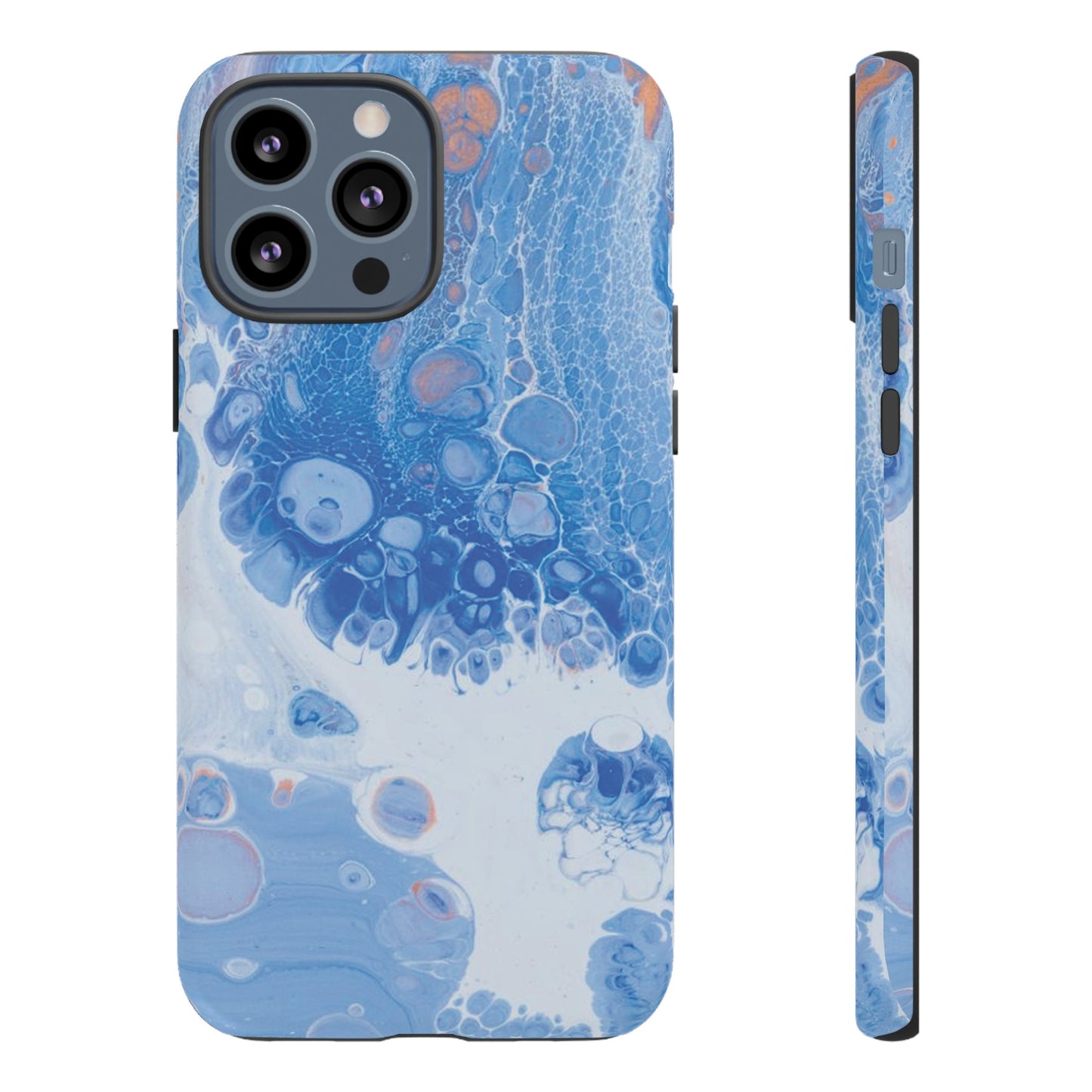 Blue and White Resin Inspired Phone Case |iPhone 15 Plus/ Pro, 14, 13, 12| Google Pixel 7, Pro, 5| Samsung Galaxy S23 All Major Phone Models