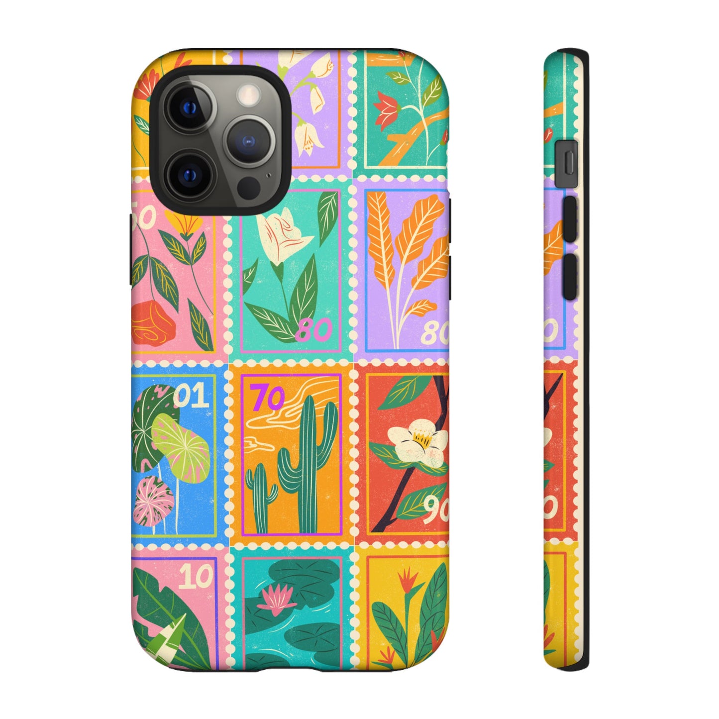 Flower Stamps Phone Case | iPhone 15 Plus/ Pro, 14, 13, 12| Google Pixel 7, Pro, 5| Samsung Galaxy S23 All Major Phone Models