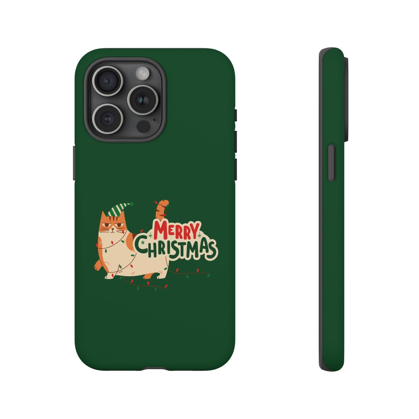 Cat Merry Christmas Phone Case | iPhone 15 Plus/ Pro, 14, 13, 12| Google Pixel 7, Pro, 5| Samsung Galaxy S23 All Major Phone Models