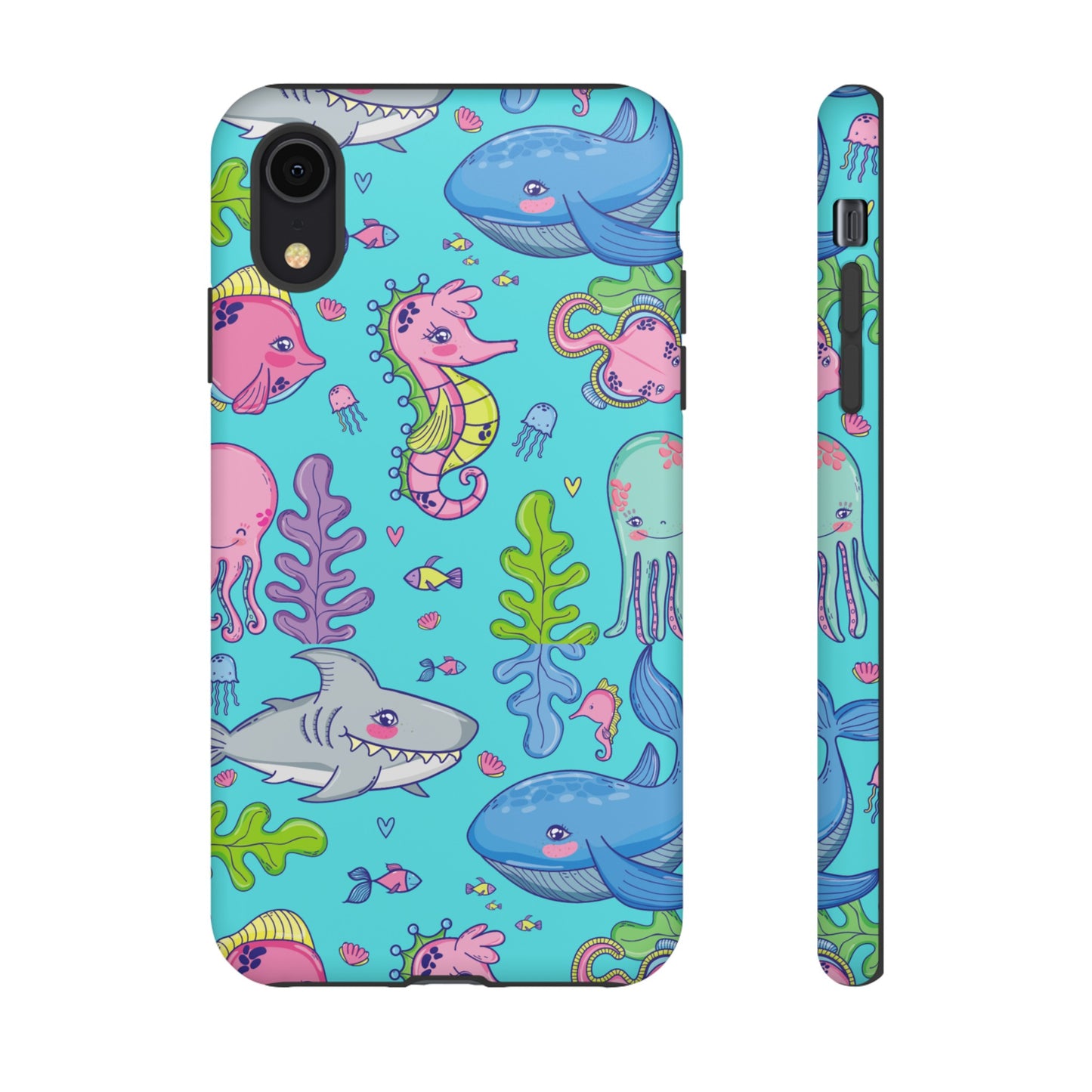 Cartoon Sea Creatures Wallpaper Phone Case | iPhone 15 Plus/ Pro, 14, 13, 12| Google Pixel 7, Pro, 5| Samsung Galaxy S23 All Major Phone Models