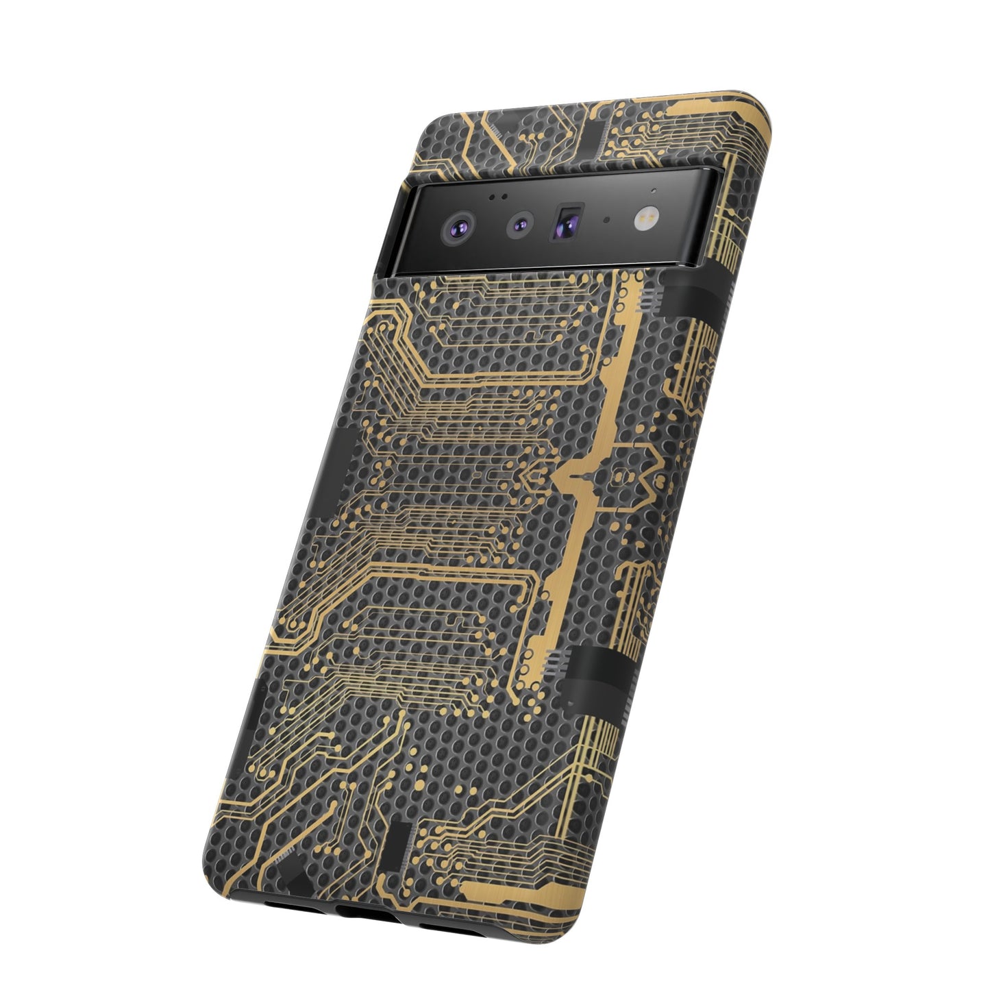 Golden Circuit Board Wallpaper Phone Case | iPhone 15 Plus/ Pro, 14, 13, 12| Google Pixel 7, Pro, 5| Samsung Galaxy S23 All Major Phone Models