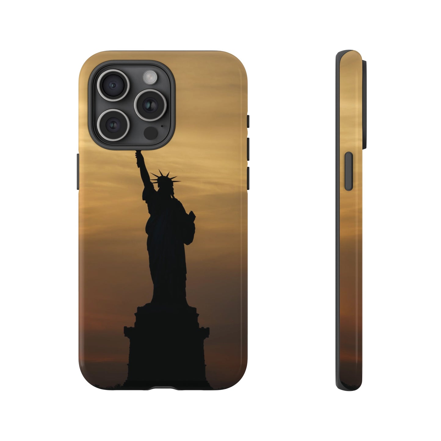 Silhouette Statue Of Liberty Wallpaper Phone Case | iPhone 15 Plus/ Pro, 14, 13, 12| Google Pixel 7, Pro, 5| Samsung Galaxy S23 All Major Phone Models