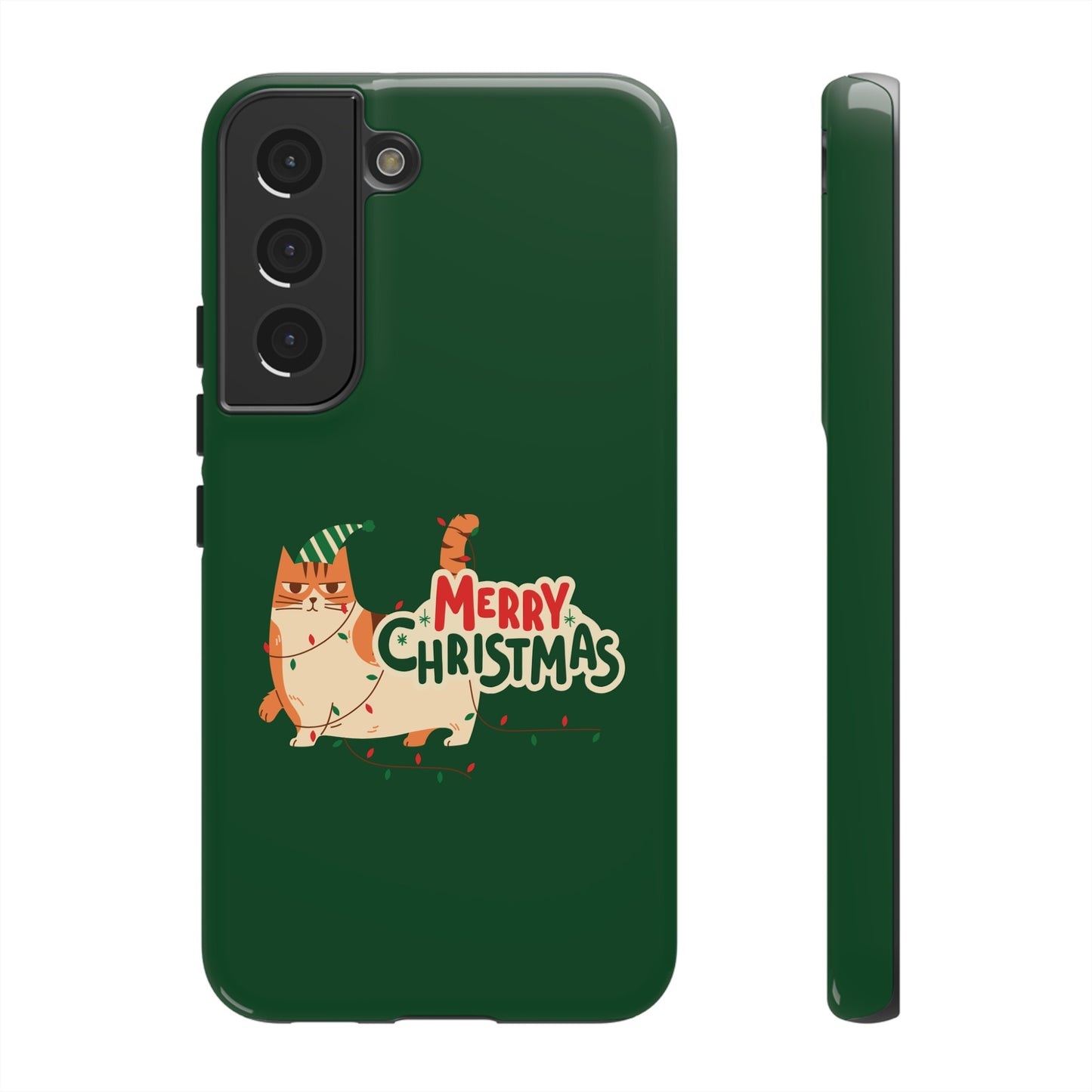 Cat Merry Christmas Phone Case | iPhone 15 Plus/ Pro, 14, 13, 12| Google Pixel 7, Pro, 5| Samsung Galaxy S23 All Major Phone Models