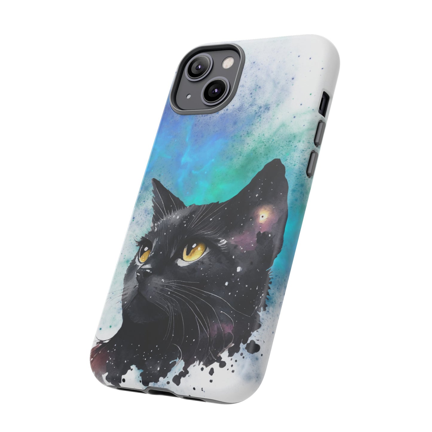 Cosmic Black Cat Phone Case | iPhone 15 Plus/ Pro, 14, 13, 12| Google Pixel 7, Pro, 5| Samsung Galaxy S23 All Major Phone Models