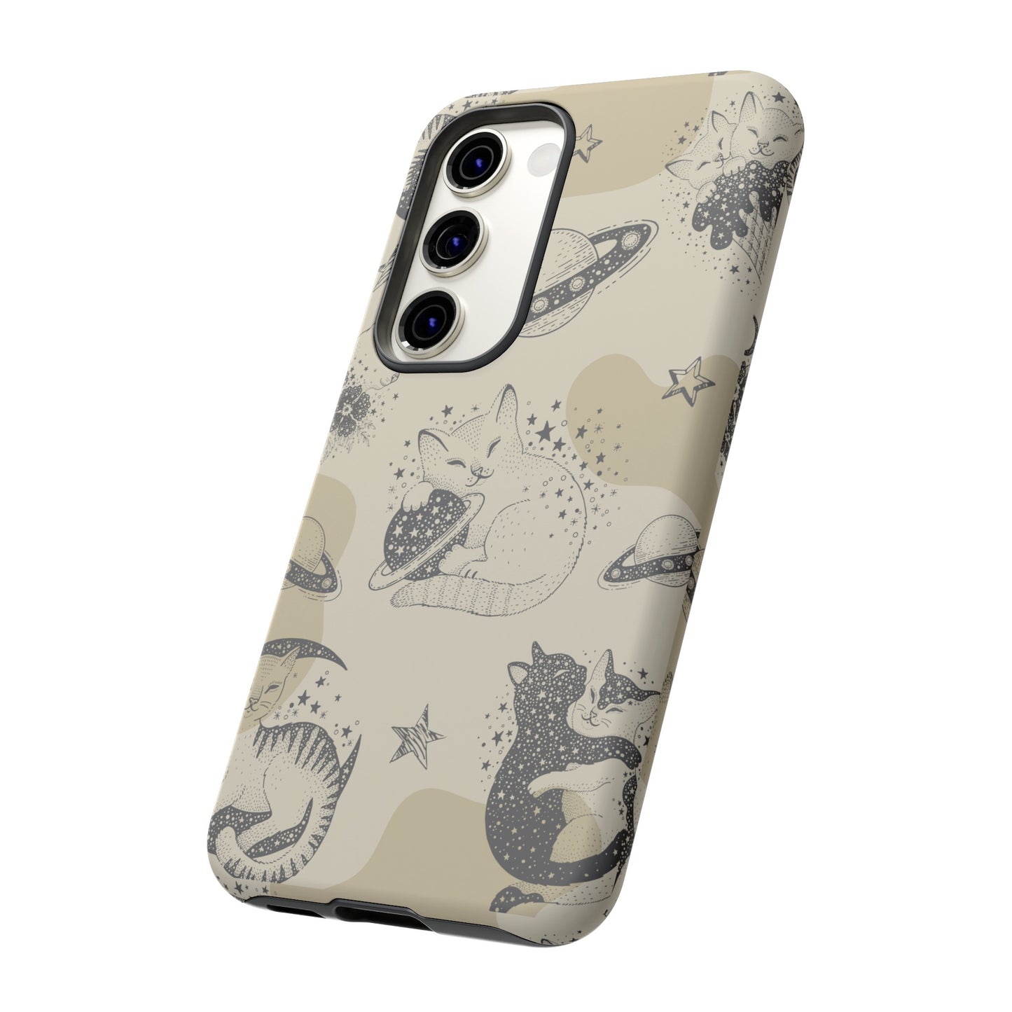 Floating Cosmic Cat Comfort Phone Case | iPhone 15 Plus/ Pro, 14, 13, 12| Google Pixel 7, Pro, 5| Samsung Galaxy S23 All Major Phone Models