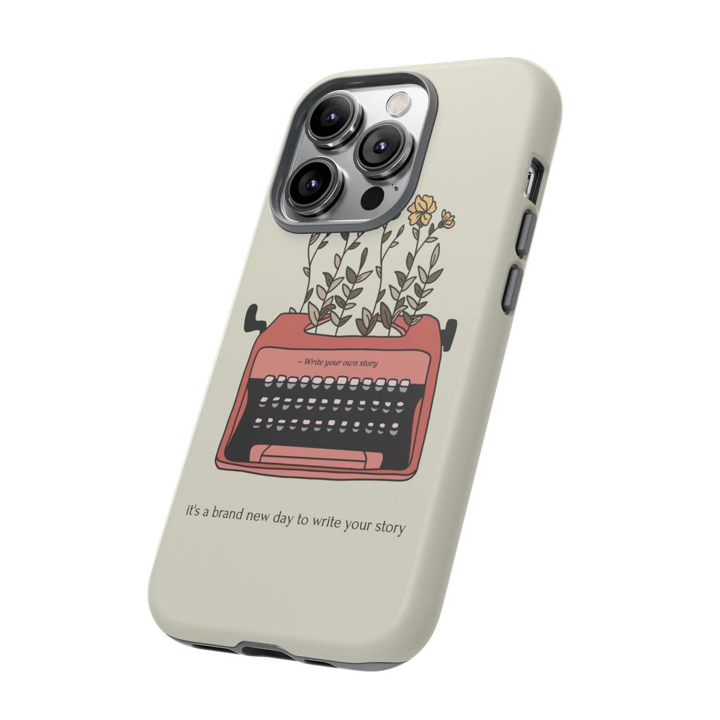 Flower Typewriter Phone Case | iPhone 15 Plus/ Pro, 14, 13, 12| Google Pixel 7, Pro, 5| Samsung Galaxy S23 All Major Phone Models