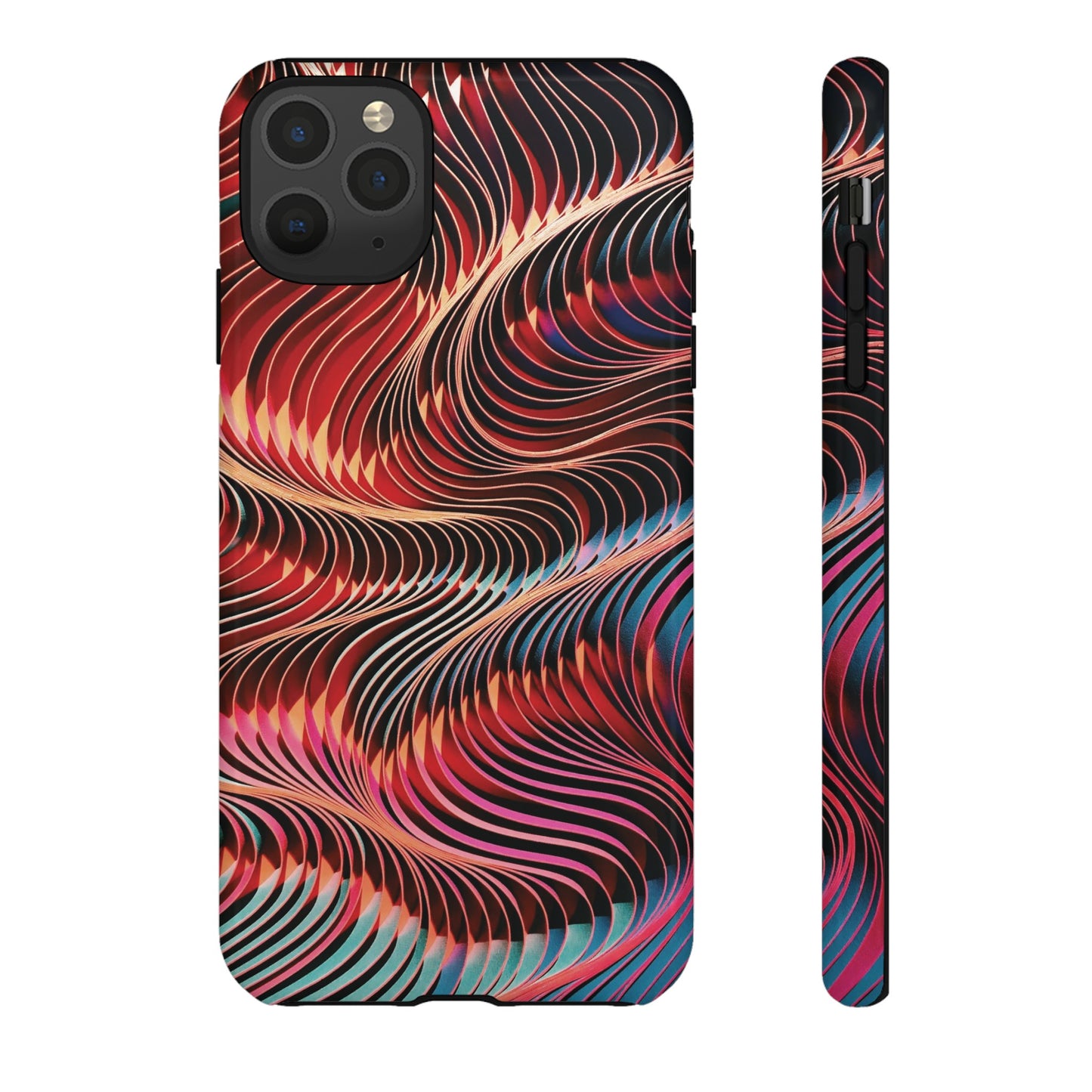 Wavy Crimson Abstract Wallpaper Phone Case|iPhone 15 Plus/ Pro, 14, 13, 12|Google Pixel 7, Pro, 5| Samsung Galaxy S23 All Major Phone Models