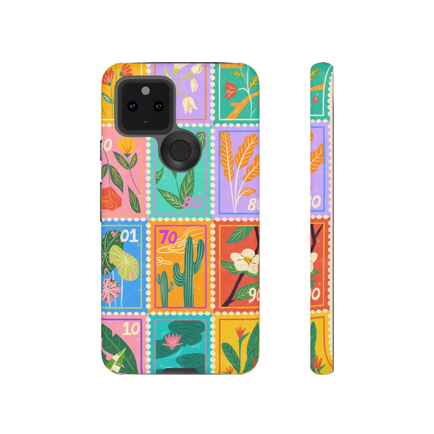 Flower Stamps Phone Case | iPhone 15 Plus/ Pro, 14, 13, 12| Google Pixel 7, Pro, 5| Samsung Galaxy S23 All Major Phone Models