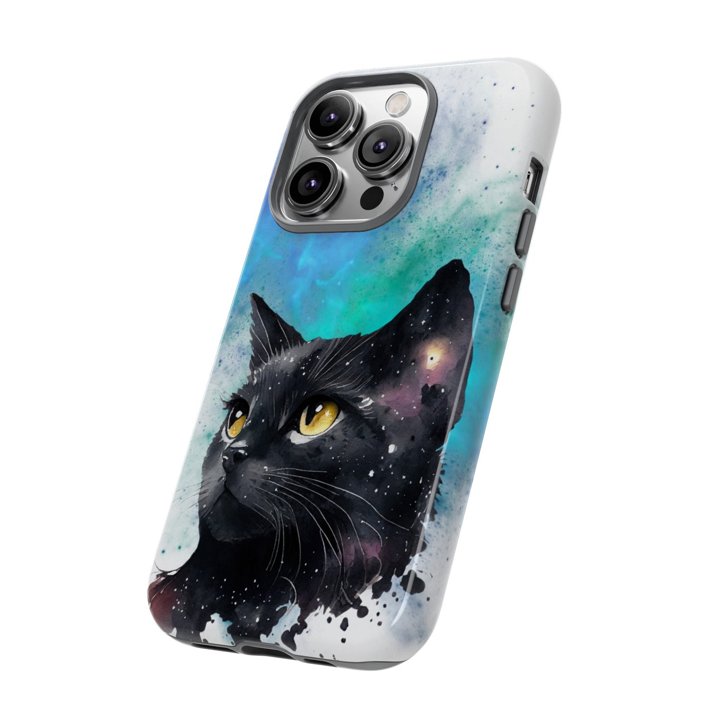 Cosmic Black Cat Phone Case | iPhone 15 Plus/ Pro, 14, 13, 12| Google Pixel 7, Pro, 5| Samsung Galaxy S23 All Major Phone Models