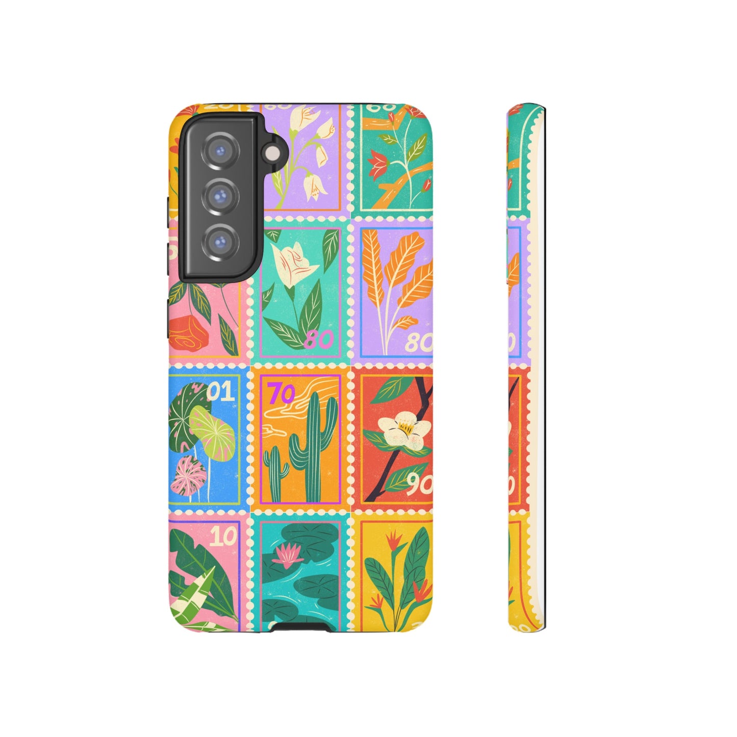 Flower Stamps Phone Case | iPhone 15 Plus/ Pro, 14, 13, 12| Google Pixel 7, Pro, 5| Samsung Galaxy S23 All Major Phone Models