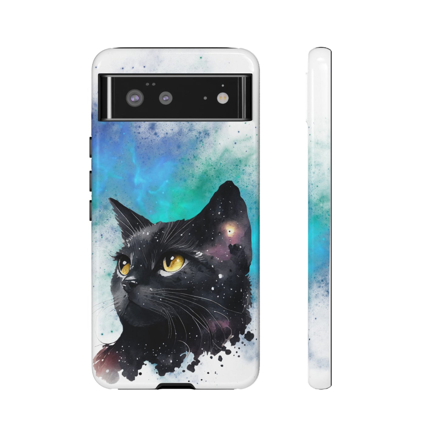 Cosmic Black Cat Phone Case | iPhone 15 Plus/ Pro, 14, 13, 12| Google Pixel 7, Pro, 5| Samsung Galaxy S23 All Major Phone Models