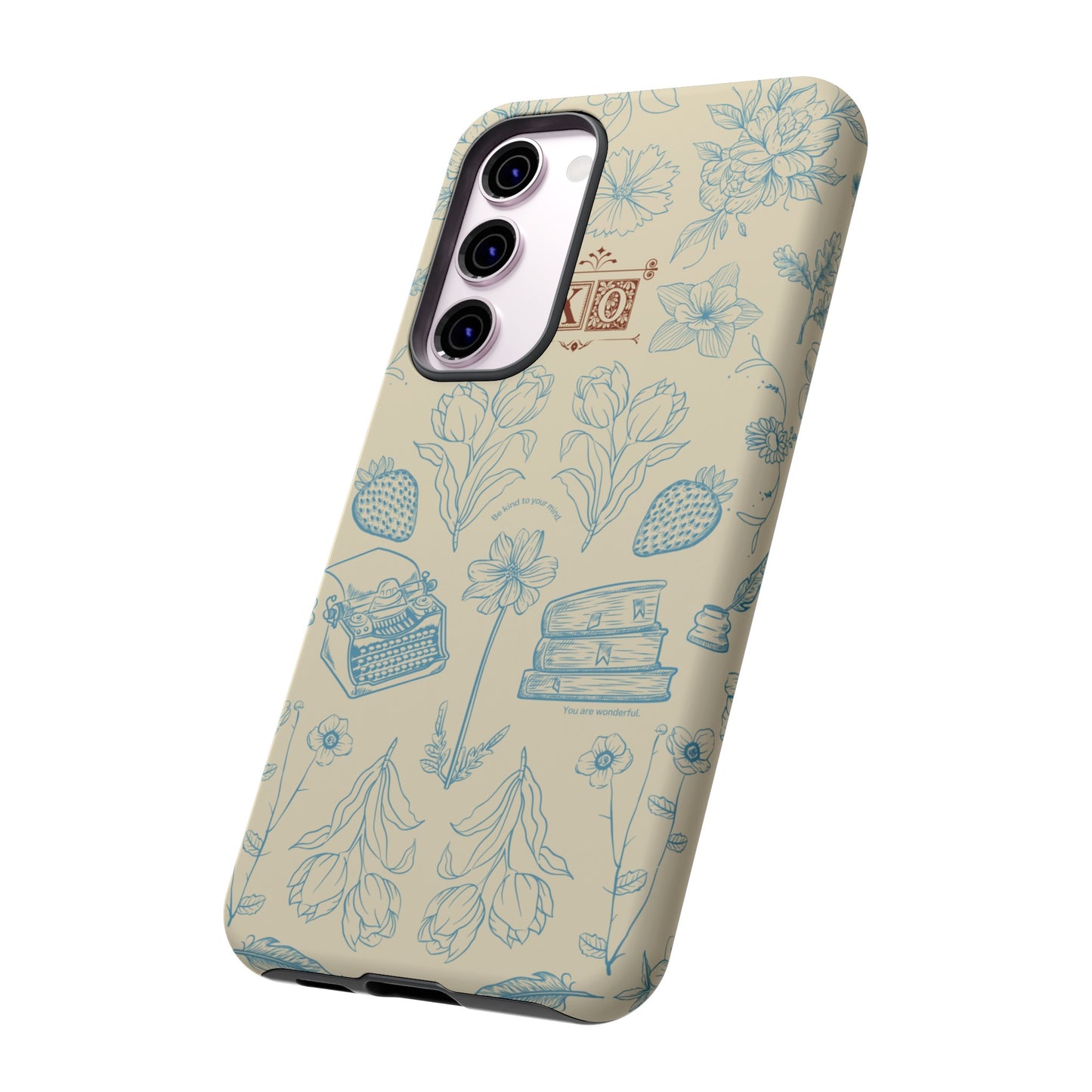 Typewriter Among The Flowers Phone Case | iPhone 15 Plus/ Pro, 14, 13, 12| Google Pixel 7, Pro, 5| Samsung Galaxy S23 All Major Phone Models