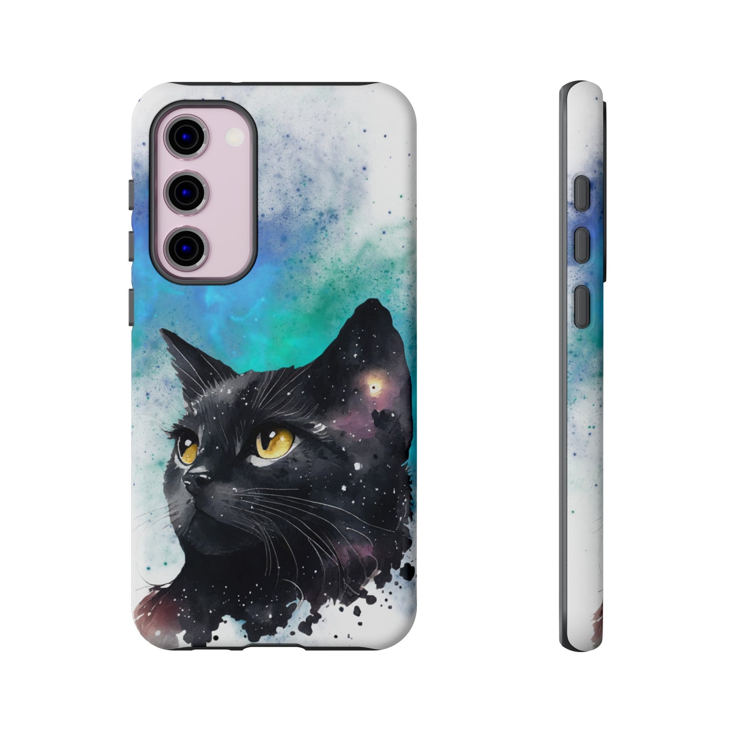 Cosmic Black Cat Phone Case | iPhone 15 Plus/ Pro, 14, 13, 12| Google Pixel 7, Pro, 5| Samsung Galaxy S23 All Major Phone Models