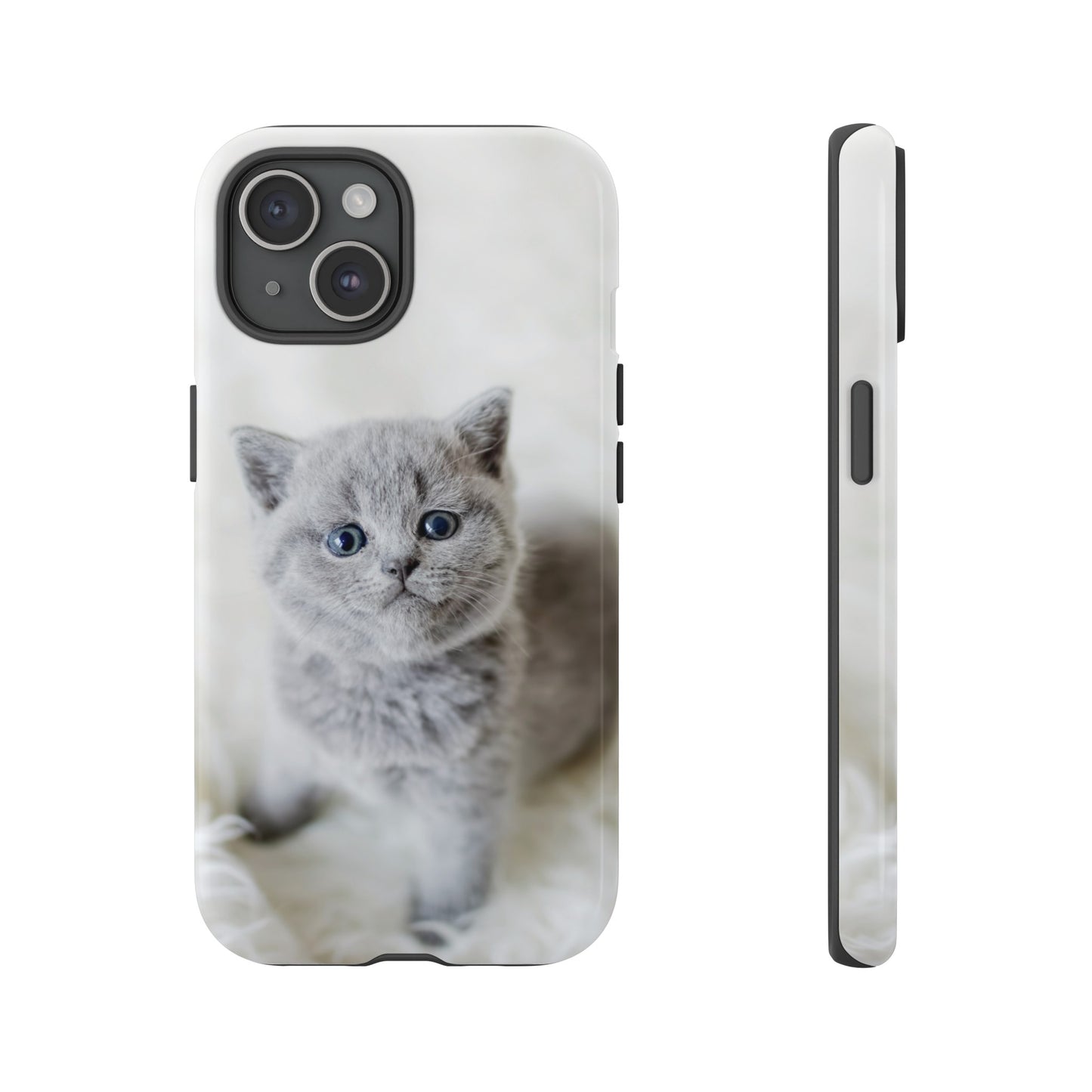 Grey Kitten Wallpaper Phone Case | iPhone 15 Plus/ Pro, 14, 13, 12| Google Pixel 7, Pro, 5| Samsung Galaxy S23 All Major Phone Models