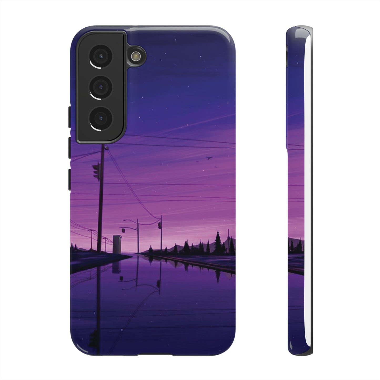 Purple Night Sky Wallpaper Phone Case | iPhone 15 Plus/ Pro, 14, 13, 12| Google Pixel 7, Pro, 5| Samsung Galaxy S23 All Major Phone Models