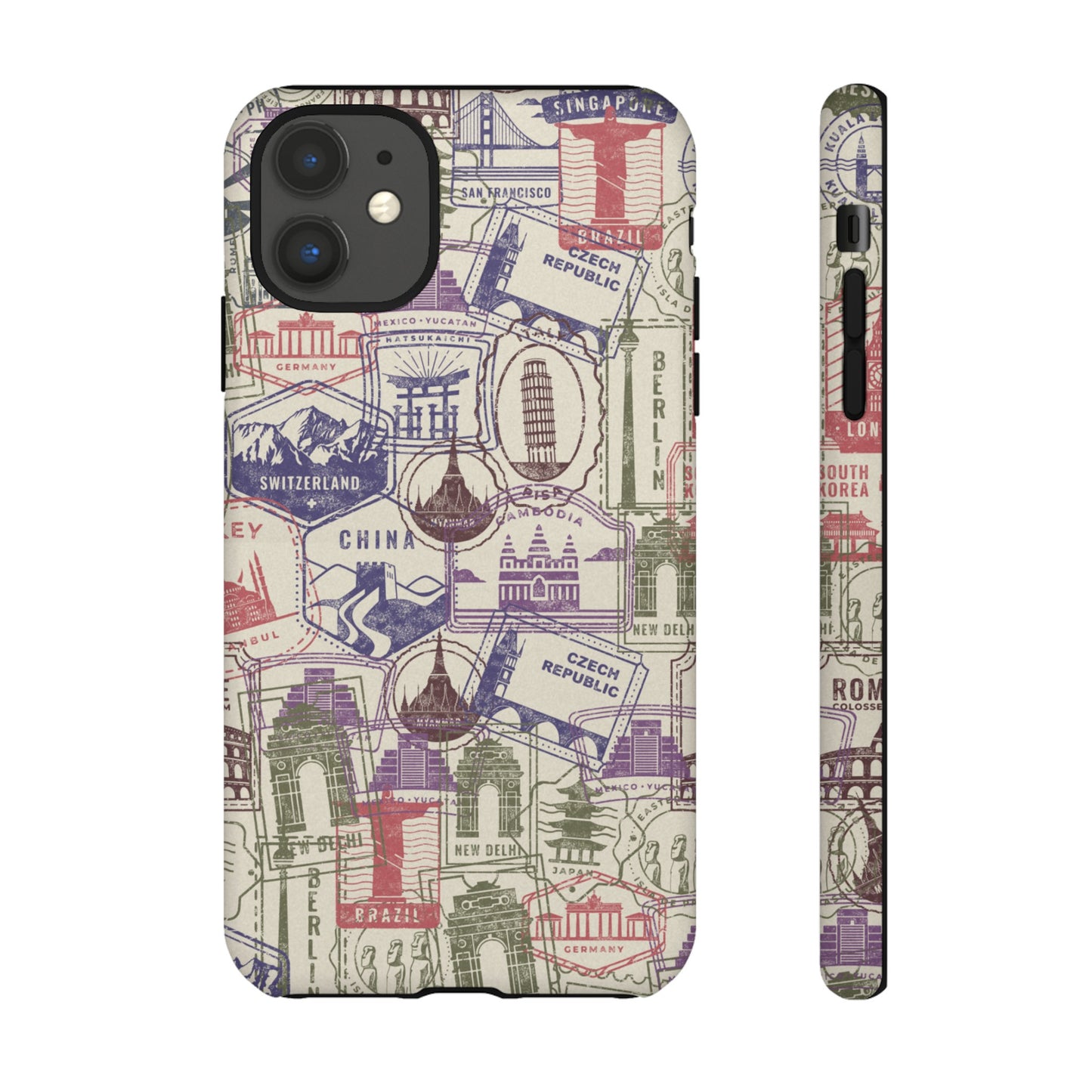 Travel Stamp Wallpaper Phone Case | iPhone 15 Plus/ Pro, 14, 13, 12| Google Pixel 7, Pro, 5| Samsung Galaxy S23 All Major Phone Models