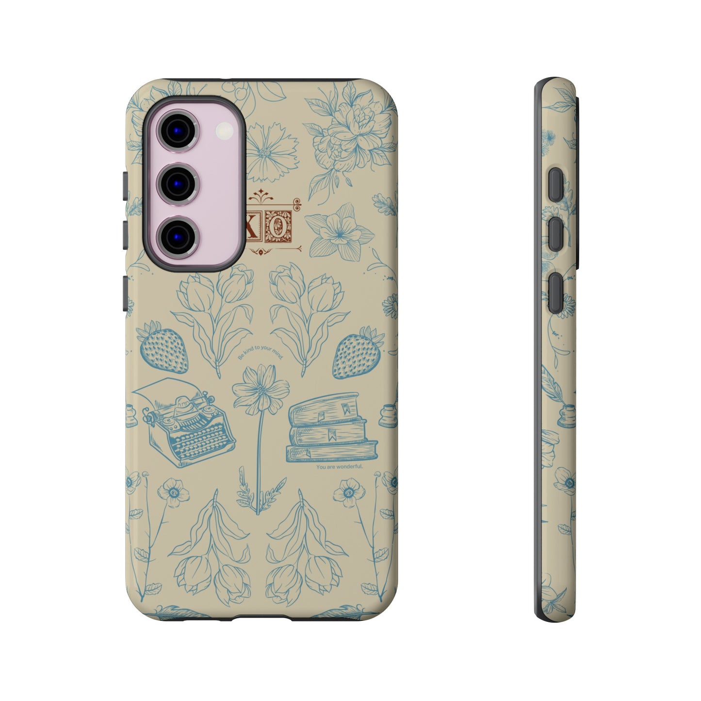 Typewriter Among The Flowers Phone Case | iPhone 15 Plus/ Pro, 14, 13, 12| Google Pixel 7, Pro, 5| Samsung Galaxy S23 All Major Phone Models