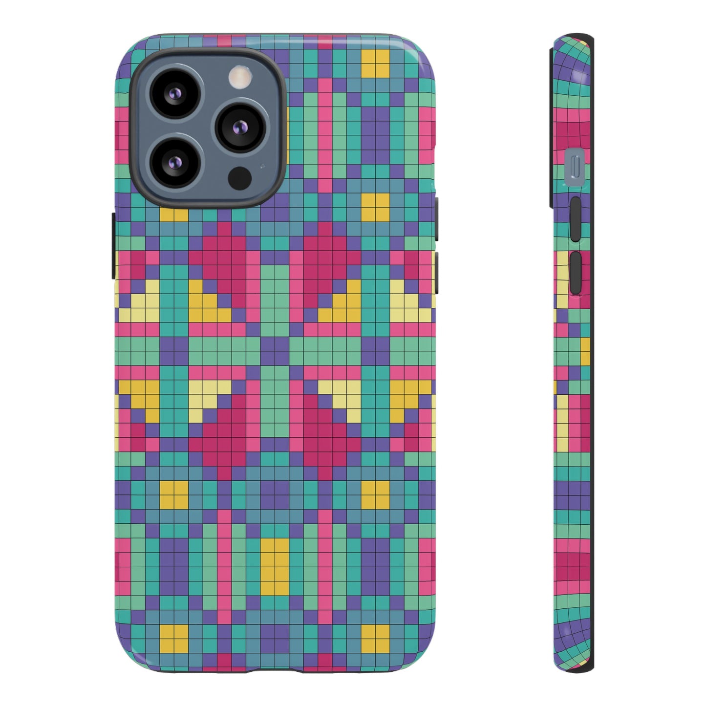 Block Geometric Wallpaper Phone Case | iPhone 15 Plus/ Pro, 14, 13, 12| Google Pixel 7, Pro, 5| Samsung Galaxy S23 All Major Phone Models