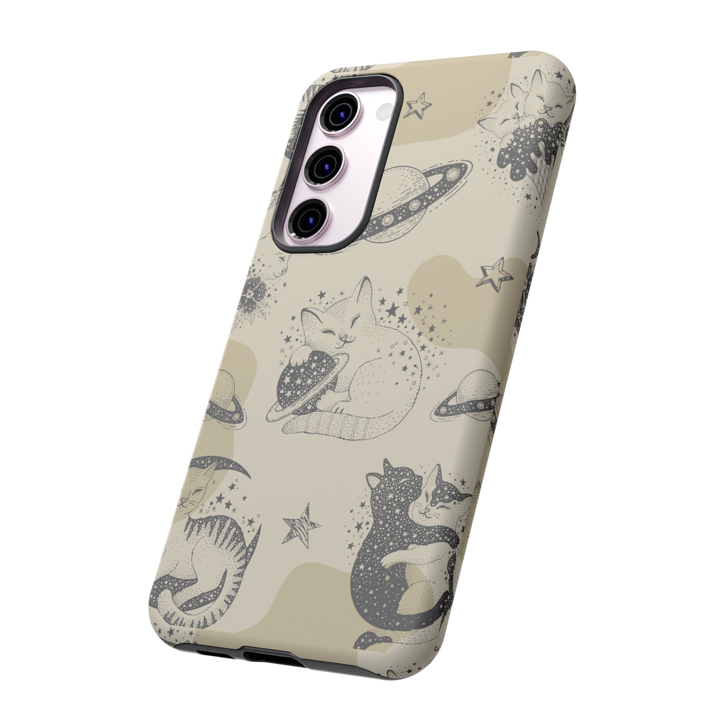 Floating Cosmic Cat Comfort Phone Case | iPhone 15 Plus/ Pro, 14, 13, 12| Google Pixel 7, Pro, 5| Samsung Galaxy S23 All Major Phone Models