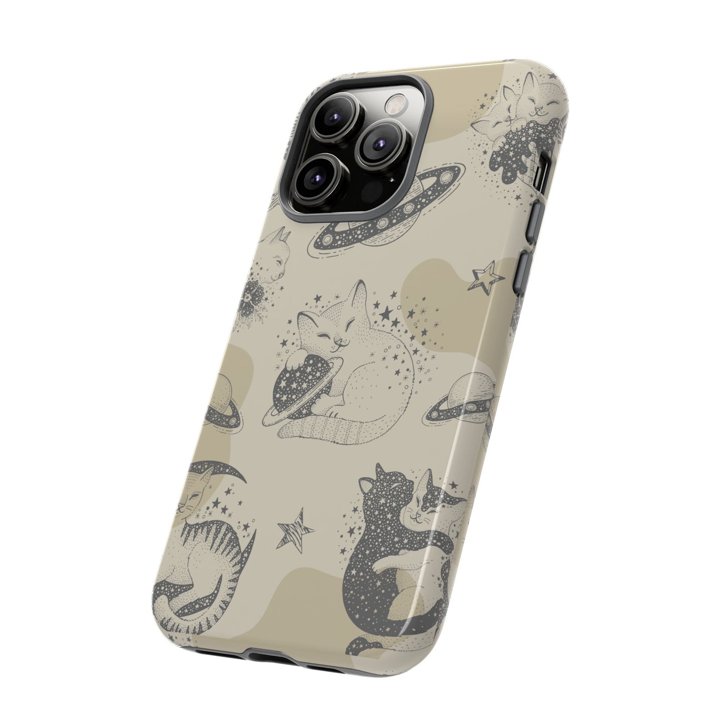 Floating Cosmic Cat Comfort Phone Case | iPhone 15 Plus/ Pro, 14, 13, 12| Google Pixel 7, Pro, 5| Samsung Galaxy S23 All Major Phone Models