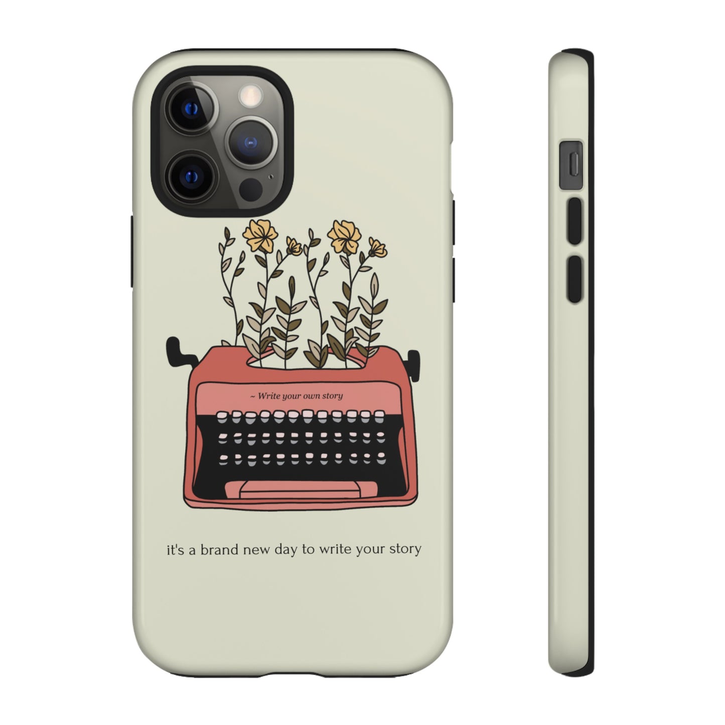 Flower Typewriter Phone Case | iPhone 15 Plus/ Pro, 14, 13, 12| Google Pixel 7, Pro, 5| Samsung Galaxy S23 All Major Phone Models