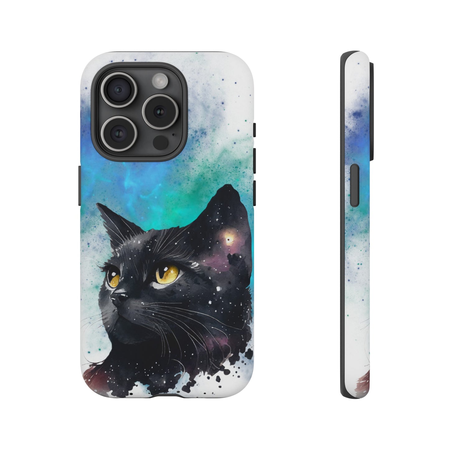 Cosmic Black Cat Phone Case | iPhone 15 Plus/ Pro, 14, 13, 12| Google Pixel 7, Pro, 5| Samsung Galaxy S23 All Major Phone Models