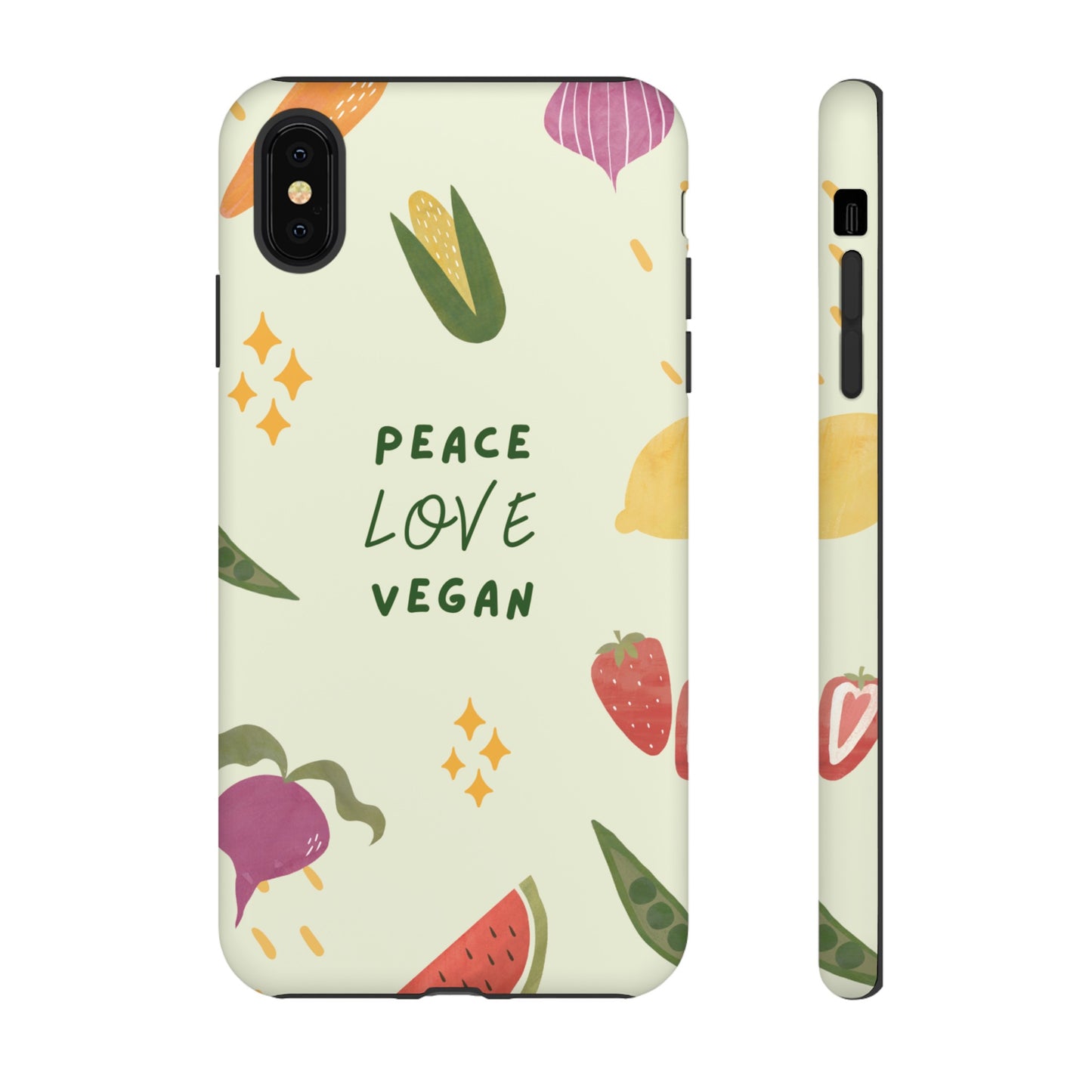 Peace Love Vegan Wallpaper Phone Case | iPhone 15 Plus/ Pro, 14, 13, 12| Google Pixel 7, Pro, 5| Samsung Galaxy S23 All Major Phone Models