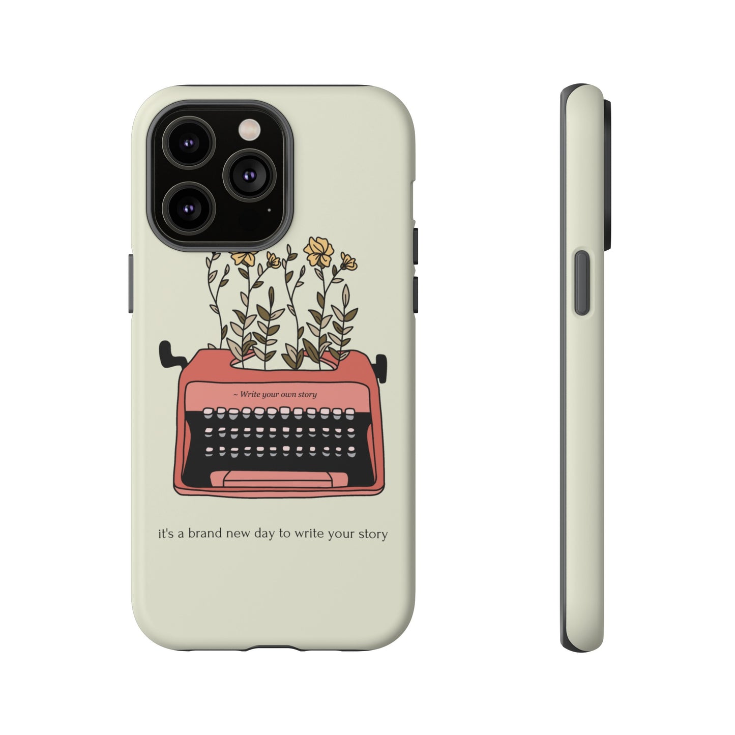 Flower Typewriter Phone Case | iPhone 15 Plus/ Pro, 14, 13, 12| Google Pixel 7, Pro, 5| Samsung Galaxy S23 All Major Phone Models