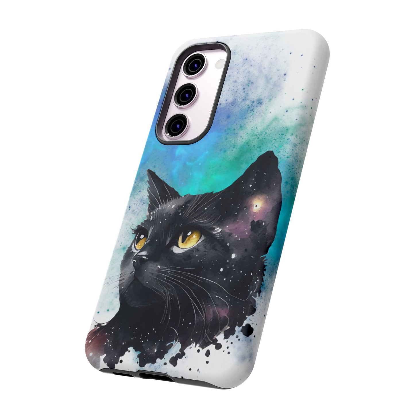 Cosmic Black Cat Phone Case | iPhone 15 Plus/ Pro, 14, 13, 12| Google Pixel 7, Pro, 5| Samsung Galaxy S23 All Major Phone Models