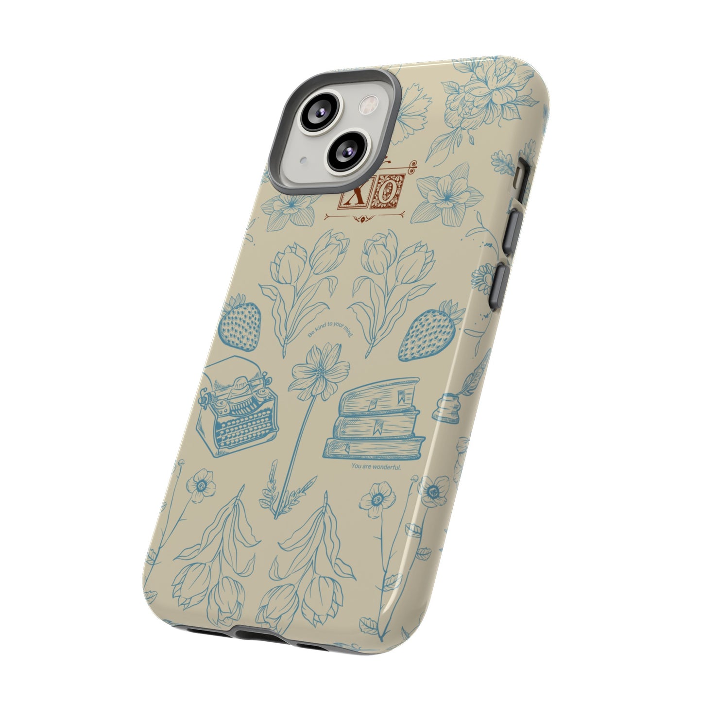 Typewriter Among The Flowers Phone Case | iPhone 15 Plus/ Pro, 14, 13, 12| Google Pixel 7, Pro, 5| Samsung Galaxy S23 All Major Phone Models