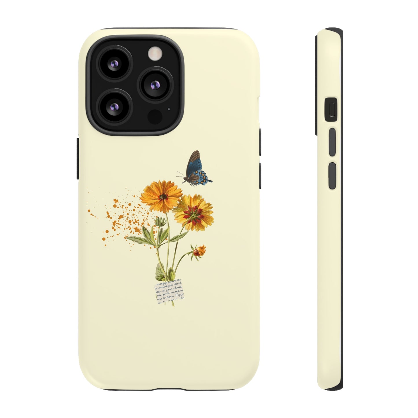 Butterfly Sunflowers Phone Case | iPhone 15 Plus/ Pro, 14, 13, 12| Google Pixel 7, Pro, 5| Samsung Galaxy S23 All Major Phone Models