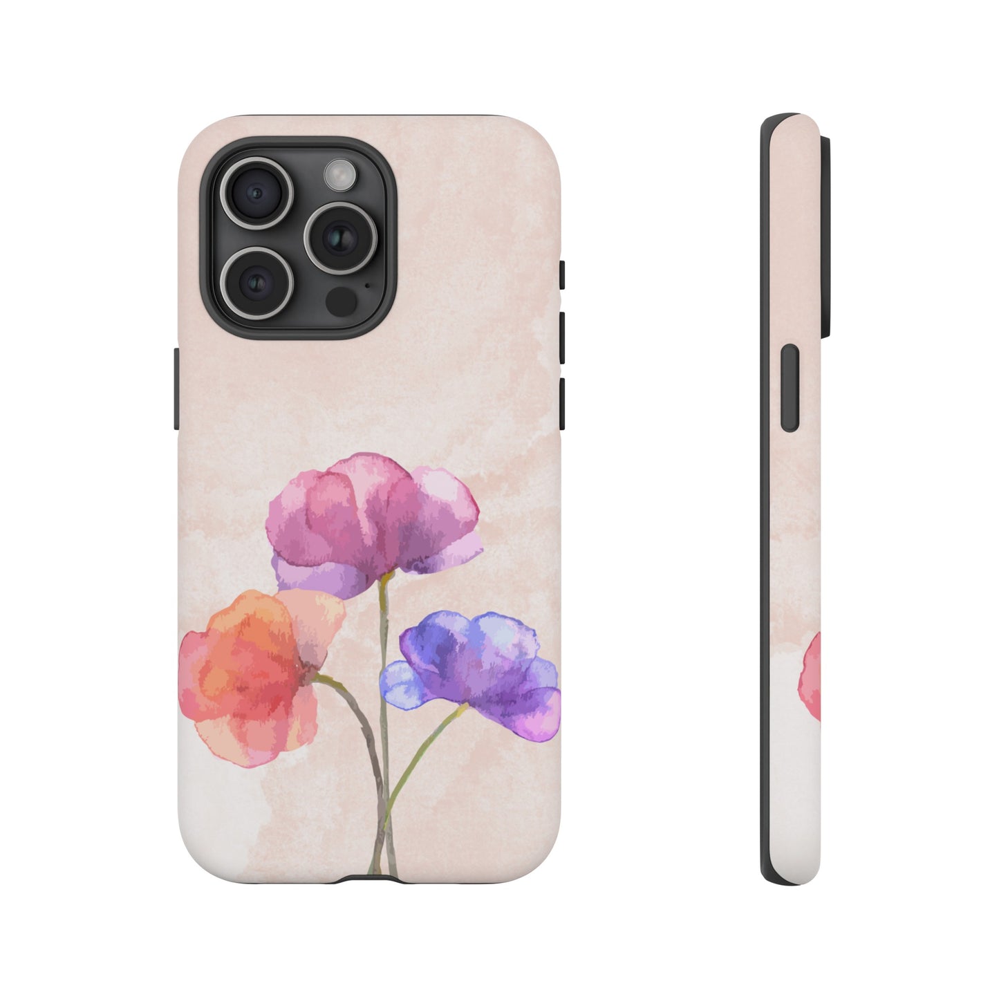 Three Flowers Wallpaper Phone Case | iPhone 15 Plus/ Pro, 14, 13, 12| Google Pixel 7, Pro, 5| Samsung Galaxy S23 All Major Phone Models