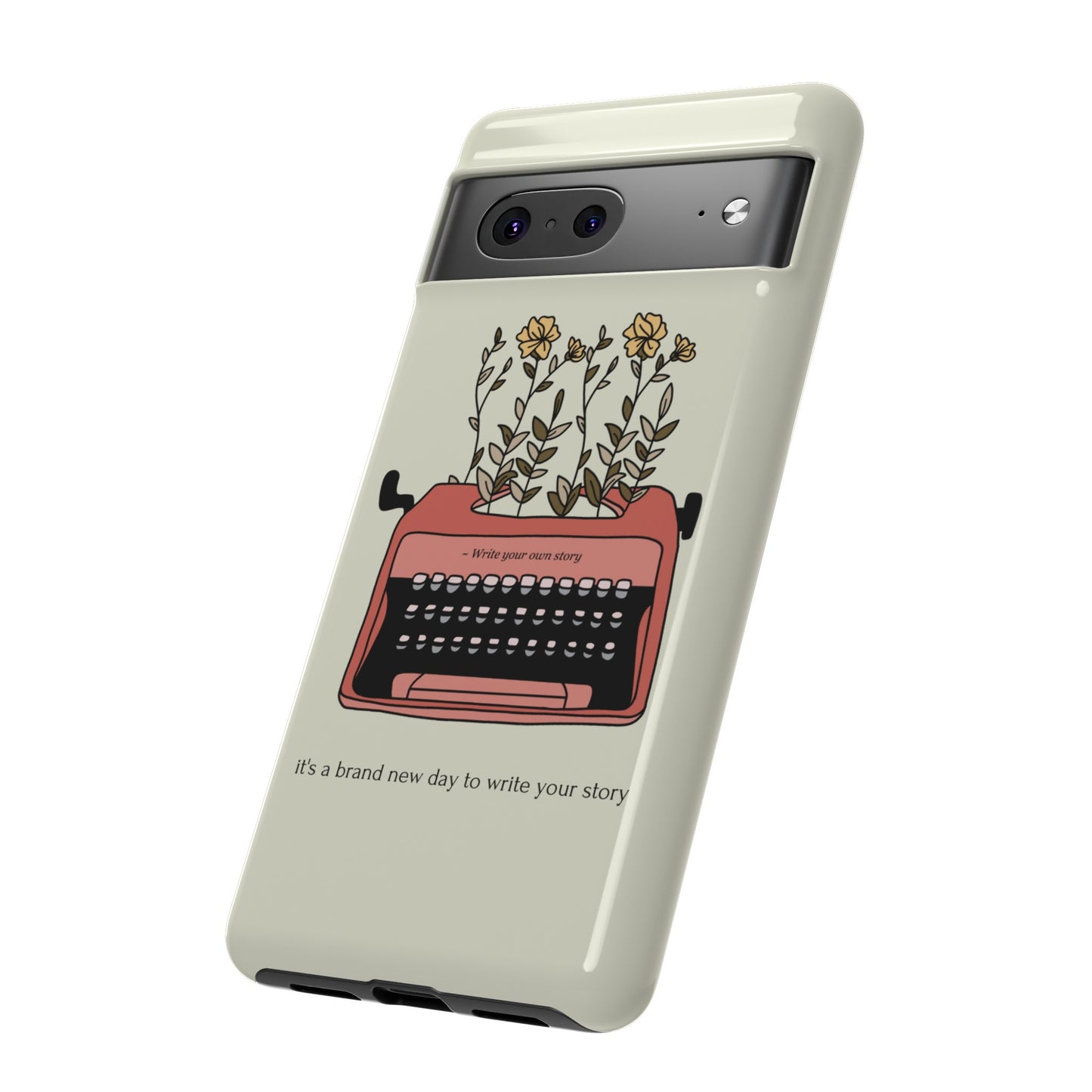 Flower Typewriter Phone Case | iPhone 15 Plus/ Pro, 14, 13, 12| Google Pixel 7, Pro, 5| Samsung Galaxy S23 All Major Phone Models