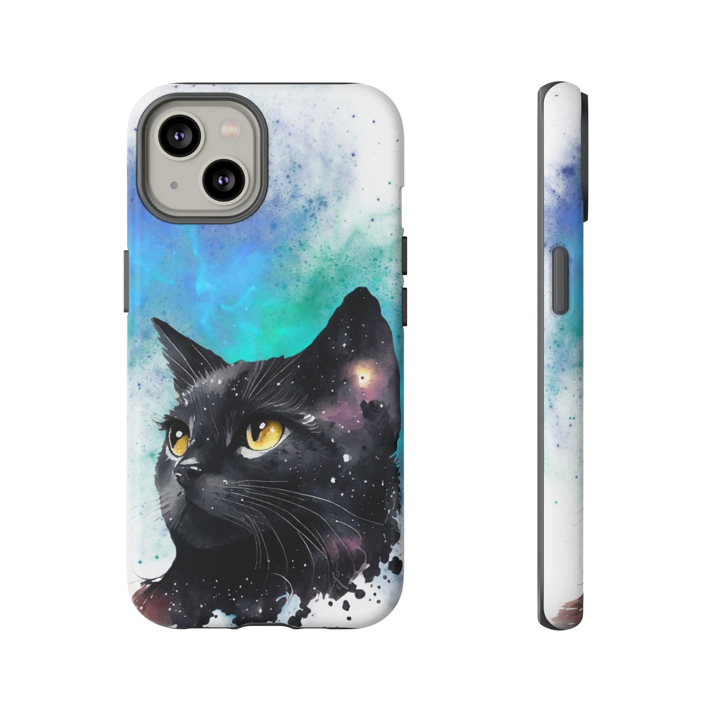 Cosmic Black Cat Phone Case | iPhone 15 Plus/ Pro, 14, 13, 12| Google Pixel 7, Pro, 5| Samsung Galaxy S23 All Major Phone Models