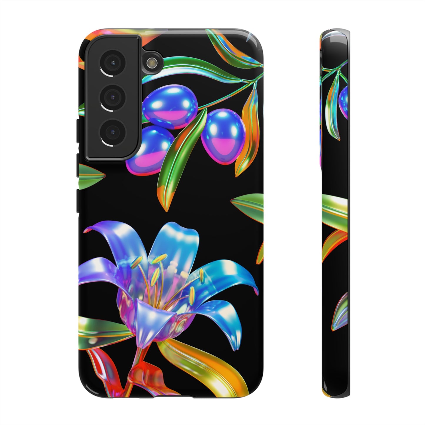 Metallic Flowers Phone Case | iPhone 15 Plus/ Pro, 14, 13, 12| Google Pixel 7, Pro, 5| Samsung Galaxy S23 All Major Phone Models