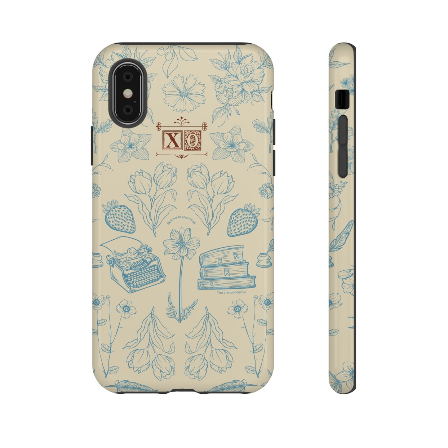 Typewriter Among The Flowers Phone Case | iPhone 15 Plus/ Pro, 14, 13, 12| Google Pixel 7, Pro, 5| Samsung Galaxy S23 All Major Phone Models