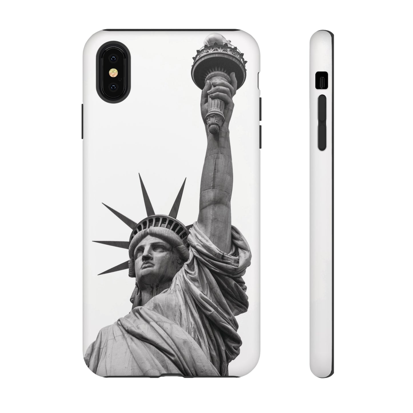 Black & White Statue of Liberty Wallpaper Phone Case | iPhone 15 Plus/ Pro, 14, 13, 12| Google Pixel 7, Pro, 5| Samsung Galaxy S23 All Major Phone Models